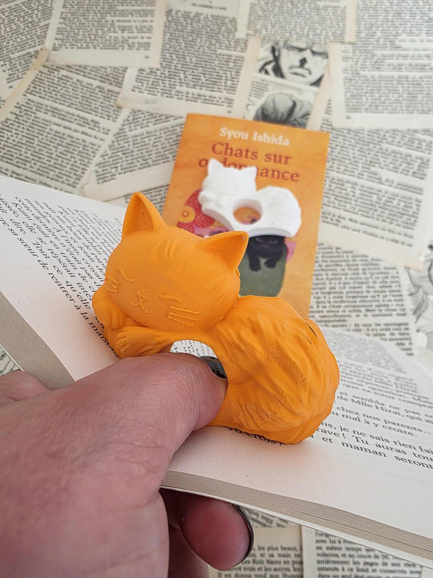 Bague de lecture - Petit chat paresseux